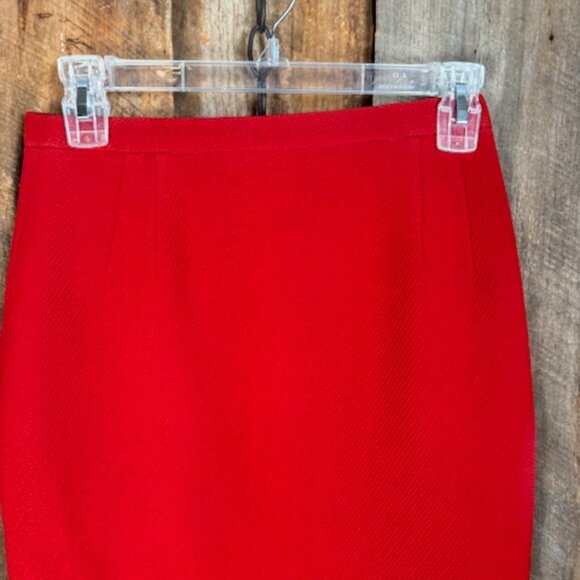 Emanuel Ungaro Red Wool/Silk Blend Pencil Skirt - Size 2 - Picture 3 of 10